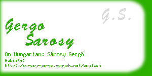 gergo sarosy business card